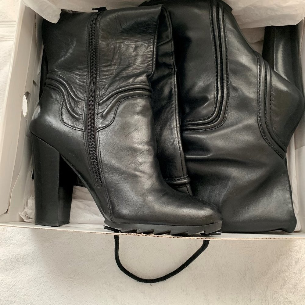 Black Leather OTK Nine West Boots Size 10 1/2